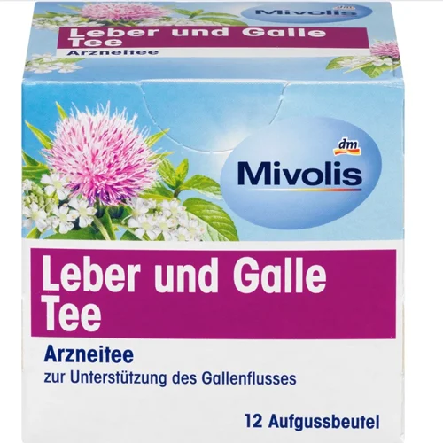 چای دارویی، چای کبد و صفرا (12 کیسه)، 21 گرم ,Mivolis Arzneitee, Leber & Galle Tee (12 Beutel), 21 g