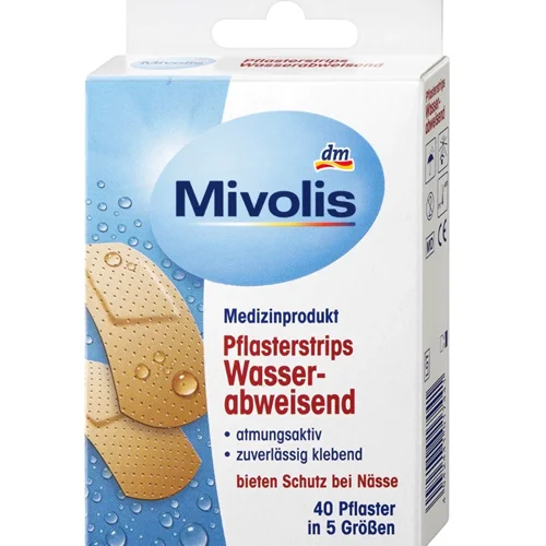 چسب زخم آب گریز ۴۰ عددی ,Mivolis Pflasterstrips Wasserabweisend, 40 St
