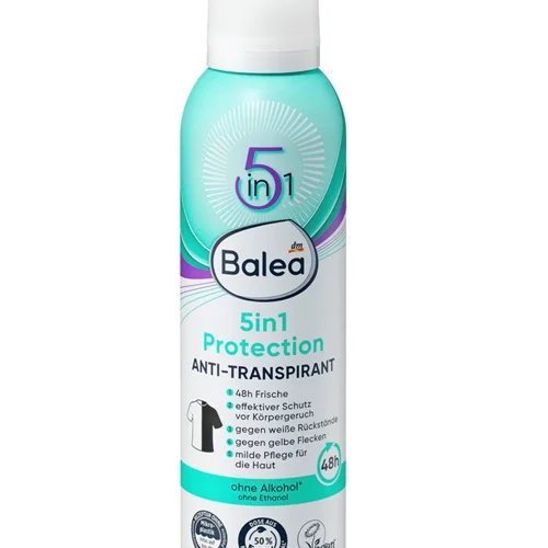 اسپری ضد تعریق Deo 5 in1 Protection، 200 میلی لیتر. Balea Deo Spray Antitranspirant 5in1 Protection, 200 ml