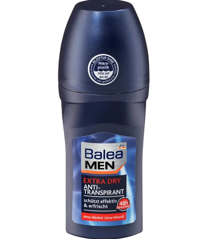 دئودورانت ضد تعریق رولی ۴۸ ساعته مدل Extra dry. Balea MEN Antitranspirant Deo Roll-on extra dry, 50 ml