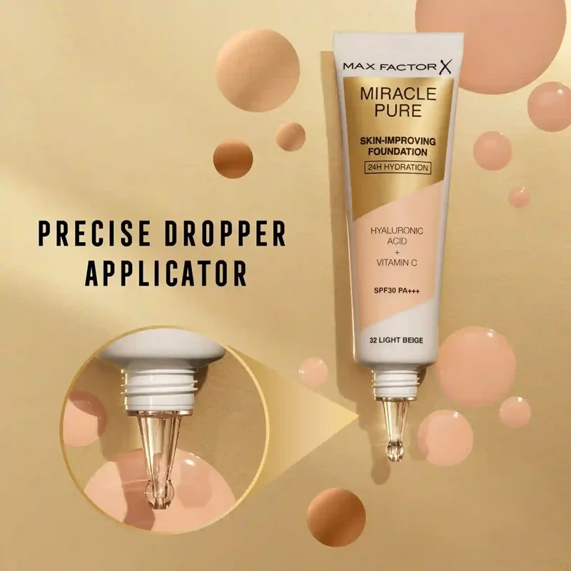 کرم اصلاح کننده پوست .کرم پودر Max Factor Miracle Pure Skin Improving Foundation - حجم ۳۰ میلیلیتر