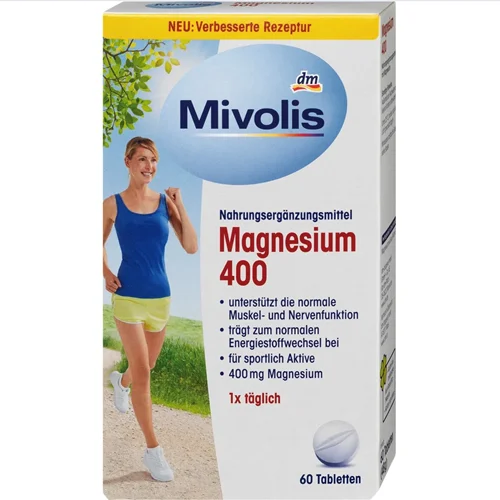 قرص منیزیم ۴۰۰، ۶۰ عددی. Mivolis Magnesium 400 Tabletten 60 St, 48 g